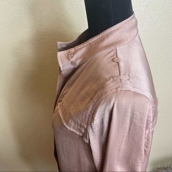 Button-down Silky Camel Blouse - Picture 5 of 9